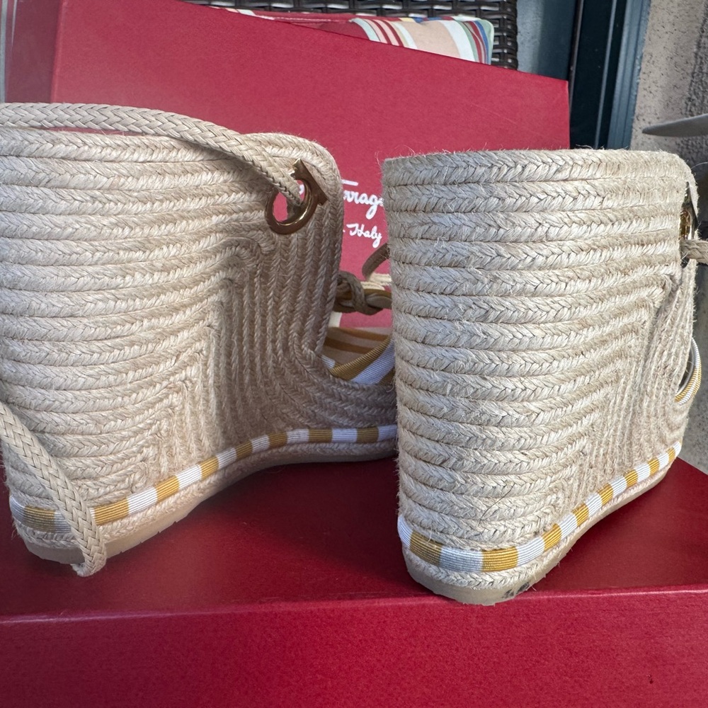 Ferragamo Espadrilles Wedge Sandals - Picture 10 of 12